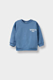 Erkek Bebek Bisiklet Yaka Baskılı İçi Yumuşak Tüylü 2'li Sweatshirt