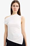 Slim Fit Dar Kesim Tek Omuzlu Ribana Atlet