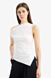 Slim Fit Dar Kesim Tek Omuzlu Ribana Atlet