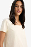 DeFacto Regular Fit Yuvarlak Yaka Basic Düz Kısa Kollu Tişört K1508AZ25SMYL504