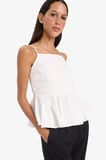 DeFacto Fitted Volanlı Poplin Askılı Beyaz Bluz F2317AX25SMWT32