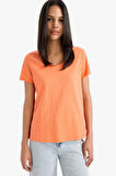DeFacto Regular Fit V Yaka Basic Düz Kısa Kollu Tişört K1507AZ25SMOG567