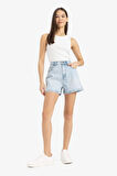 Mom Fit Yüksek Bel Kısa Paça Jean Şort