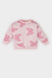 Kız Bebek Bisiklet Yaka Kelebek Desenli İçi Yumuşak Tüylü Sweatshirt