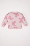 Kız Bebek Bisiklet Yaka Kelebek Desenli İçi Yumuşak Tüylü Sweatshirt