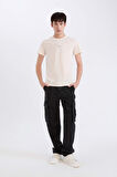 DeFacto %100 Pamuk Slim Fit Dar Kesim Bisiklet Yaka Baskılı Kısa Kollu Tişört D5565AX25SPER137