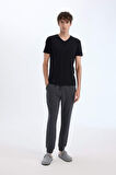DeFacto Slim Fit Dar Kesim V Yaka Basic Düz Üst L4884AZ25SPBK81