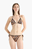 Love Regular Fit Leopar Desenli Üçgen Bikini Üstü-Fall in Lo