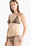 Love Regular Fit Leopar Desenli Üçgen Bikini Üstü-Fall in Lo