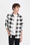 DeFacto Regular Fit Polo Yaka Pamuklu Kareli Uzun Kollu Gömlek D6145AX25SPBK81