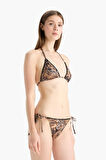 Regular Fit Leopar Desenli Bikini Alt-Fall in Love