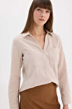 DeFacto 	Regular Fit Basic Düz Keten Karışımlı Uzun Kollu Gömlek V2522AZ25SPBG778