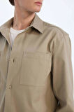 DeFacto Regular Fit Polo Yaka Gabardin Uzun Kollu Gömlek D6147AX25SPKH419