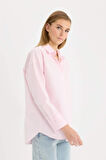 Oversize Fit Basic Düz Oxford Uzun Kollu Gömlek