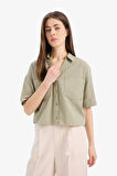 DeFacto 	Boxy Fit Basic Düz Kısa Kollu Gömlek V2523AZ25SPKH461