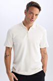 DeFacto Regular Fit Yarım Fermuarlı Kısa Kollu Polo Tişört	 D7227AX25SPWT32