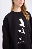 29 Ekim Cumhuriyet Bayramı Oversize Geniş Kalıp Bisiklet Yaka Atatürk Baskılı Sweatshirt