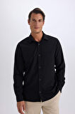 Regular Fit Polo Yaka Uzun Kollu Gömlek