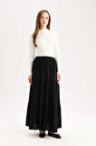 Beli Bağcıklı Viskon Maxi Etek