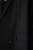 Oversize Fit Geniş Kalıp Ceket Yaka Düğme Kapamalı Tafta Basic Düz Blazer Ceket