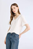 DeFacto Regular Fit V Yaka Basic Düz Kısa Kollu Tişört D9593AX25SMWT34