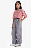 DeFacto Kız Çocuk Paraşüt Jogger Paça Pamuklu Pantolon D7606A825SMGR453