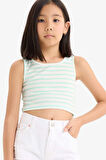 DeFacto Kız Çocuk Bisiklet Yaka Çizgili Atlet Z7814A625HSGN240