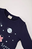 DeFacto Kız Bebek Pijama Takımı Uzay Baskılı Uzun Kollu Üst Beli Lastikli Uzun Alt D9073A525SPNV256