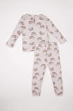 DeFacto Kız Bebek Pijama Takımı Gökkuşağı Baskılı Uzun Kollu Üst Beli Lastikli Uzun Alt D9075A525SPPN144
