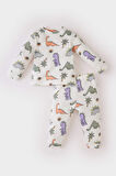 DeFacto Erkek Bebek Pijama Takımı Dinazor Baskılı Uzun Kollu Üst Beli Lastikli Uzun Alt D9070A525SPWT47