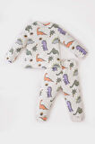 DeFacto Erkek Bebek Pijama Takımı Dinazor Baskılı Uzun Kollu Üst Beli Lastikli Uzun Alt D9070A525SPWT47