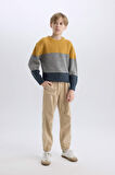 DeFacto Erkek Çocuk Lastikli Paça Basic Düz Gabardin Jogger Pantolon B6713A825SMBG732