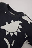 DeFacto Erkek Bebek 2'li Takım Dinazor Baskılı Sweatshirt Beli Lastikli Eşofman Altı E0674A524WNGR452