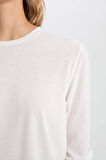 DeFacto Regular Fit Bisiklet Yaka Basic Düz Casual Uzun Kollu Tişört A5028AX24WNER105