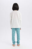 DeFacto Kız Çocuk Pijama Takımı Uzun Kollu Üst Esnek Belli Uzun Alt E0531A825SPER233