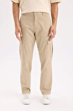 DeFacto Gabardin Pantolon Wide Leg Bol Rahat Kesim Kargo Cepli Düz Paça C9160AX24AUBG540