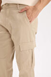 DeFacto Gabardin Pantolon Wide Leg Bol Rahat Kesim Kargo Cepli Düz Paça C9160AX24AUBG540