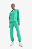 DeFactoFit Oversize Geniş Kalıp Yarım Fermuarlı Dik Yaka Modal Sporcu Sweatshirt D7126AX25SPGN268