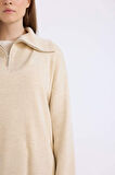 DeFacto Regular Fit Fermuarlı Dik Yaka Triko Kazak Tunik	 B0191AX24WNBG752