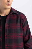 Regular Fit Polo Yaka Kareli Flanel Uzun Kollu Gömlek