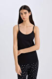DeFacto Pamuklu İnce Askılı Siyah İç Atlet-Fall in Love M6858AZ25SPBK81