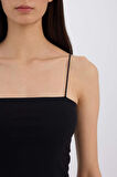 DeFacto İnce Askılı Crop Pamuklu Siyah İç Atlet-Fall in Love Y2249AZ25SPBK81