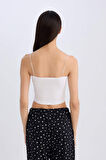 DeFacto İnce Askılı Crop Pamuklu Beyaz İç Atlet-Fall in Love Y2249AZ25SPWT34