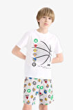 Erkek Çocuk NBA Current Teams Pijama Takımı Kısa Kollu Üst Şort