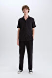 Wide Leg Keten Pantolon