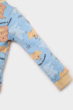 Erkek Bebek Pijama Takımı Hayvan Desenli Uzun Kollu Üst Beli Lastikli Uzun Alt