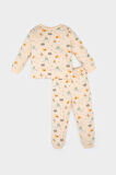 Erkek Bebek Pijama Takımı Dinazor Desenli Uzun Kollu Üst Beli Lastikli Uzun Alt 