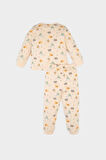 Erkek Bebek Pijama Takımı Dinazor Desenli Uzun Kollu Üst Beli Lastikli Uzun Alt 