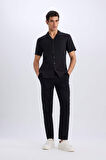 DeFacto Yazlık Beli Lastikli Jogger Pantolon Slim Fit Dar Kesim Düz Paça Pamuklu Cepli D2671AX25SMBK81