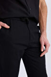 DeFacto Yazlık Beli Lastikli Jogger Pantolon Slim Fit Dar Kesim Düz Paça Pamuklu Cepli D2671AX25SMBK81